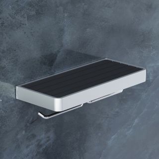 Держатель туалетной бумаги Damixa Jupiter DA77341900 двойной с полкой Черный Хром